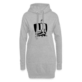schiff_viking - Sweat-shirt à capuche long Femme - gris chiné - Devant
