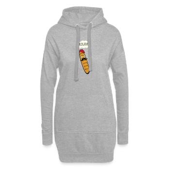 Bonjour Baguette Moutarde au pain français et béret - Sweat-shirt à capuche long Femme - gris chiné - Devant