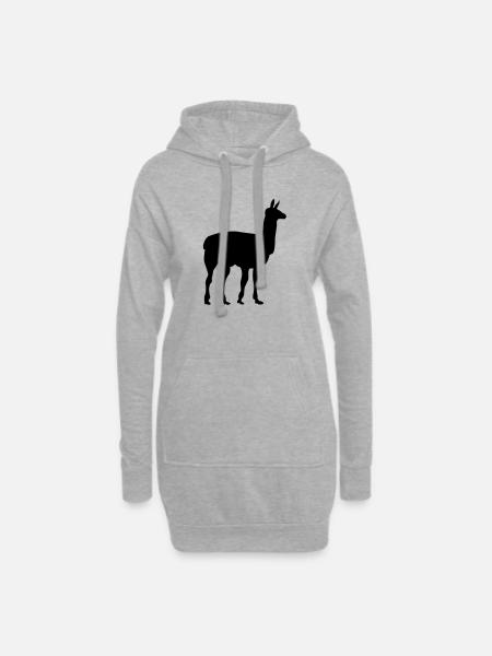 lama - Hoodie-Kleid - Grau meliert