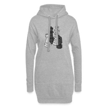 schach spiel sport - Hoodie-Kleid - Grau meliert - Vorne