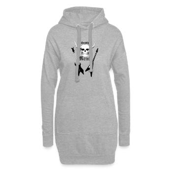 Métal, crâne, guitares, heavy metal, musique, rock - Sweat-shirt à capuche long Femme - gris chiné - Devant