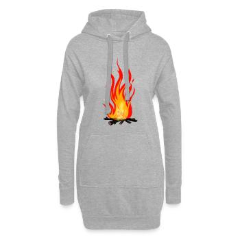 Lagerfeuer - Hoodie-Kleid - Grau meliert - Vorne