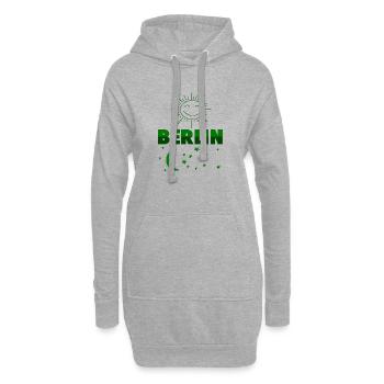 Berlin Tag & Nacht Hauptstadt Design - Hoodie-Kleid - Grau meliert - Vorne