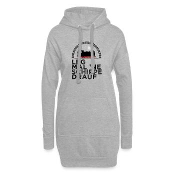 Dampflok Schiene Schippe drauf Kohle - Hoodie-Kleid - Grau meliert - Vorne