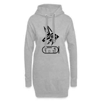 Gott Anubis (schwarz) - Hoodie-Kleid - Grau meliert - Vorne