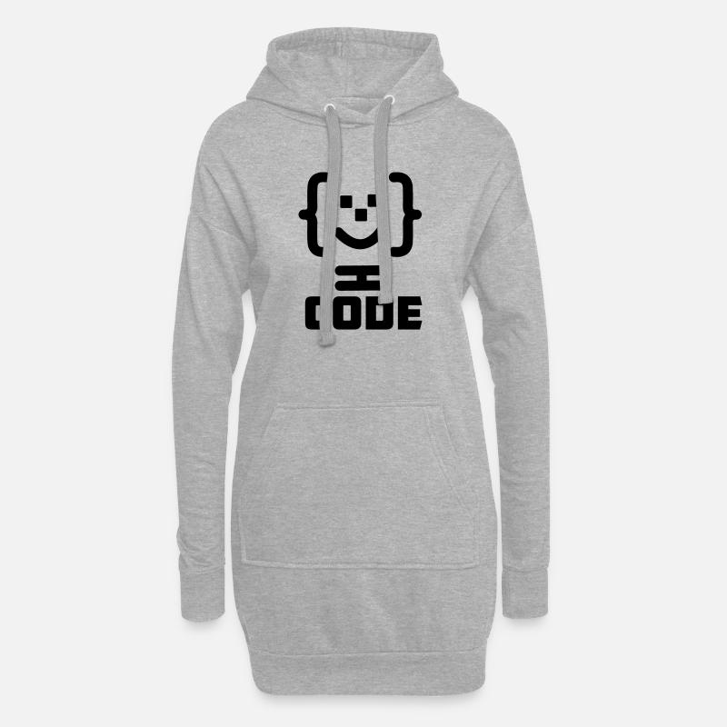 Hauptprogrammierer-Code-Logo mit Text CODE - Hoodie-Kleid - Grau meliert