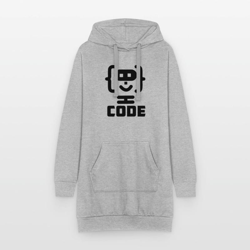 Logo de code de programmeur hacker avec texte CODE Sweat-shirt à capuche long Femme