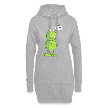Lustiger Nö Frosch I Nein Statement - Hoodie-Kleid - Grau meliert - Vorne