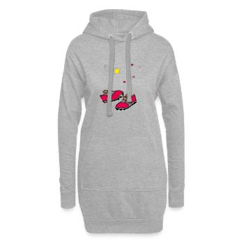 Chaussures de football, stars - Sweat-shirt à capuche long Femme - gris chiné - Devant