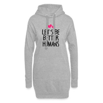 Mensch Menschen Erde Spruch - Hoodie-Kleid - Grau meliert - Vorne