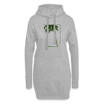 Palme in Rahmen | palm tree in frame - Hoodie-Kleid - Grau meliert - Vorne