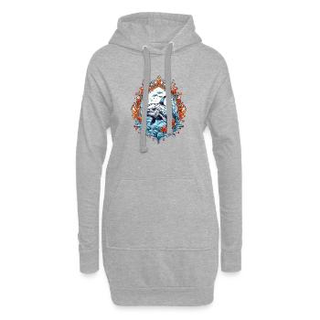 Créatures Marines, Poissons - Sweat-shirt à capuche long Femme - gris chiné - Devant