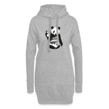 Arrêtez la guerre ?? Panda dans le style Banksy - Sweat-shirt à capuche long Femme - gris chiné - Devant