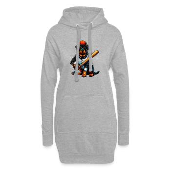 Chien de baseball Rottweiler - Sweat-shirt à capuche long Femme - gris chiné - Devant