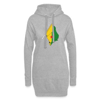 Drapeau de la Guyane française - Sweat-shirt à capuche long Femme - gris chiné - Devant