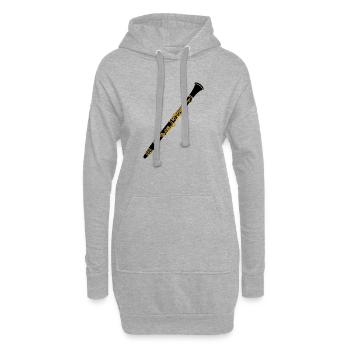 Klarinette Kupfer mit Schwarz - Hoodie-Kleid - Grau meliert - Vorne