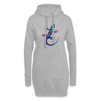 Gecko - Sweat-shirt à capuche long Femme - gris chiné - Devant