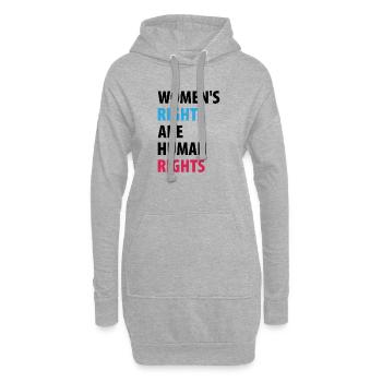 Les droits des femmes sont des droits humains - Sweat-shirt à capuche long Femme - gris chiné - Devant