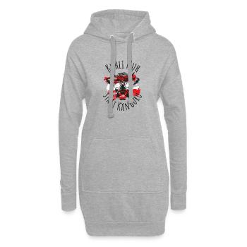 kuhli muh statt känguru mundart sprüche österreich - Hoodie-Kleid - Grau meliert - Vorne