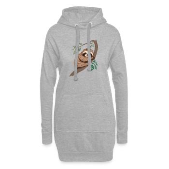 Faultier Schlafen Chillen - Hoodie-Kleid - Grau meliert - Vorne