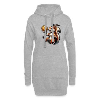 Handball, Sports, Écureuil, Noix, Amoureux Des Animaux - Sweat-shirt à capuche long Femme - gris chiné - Devant