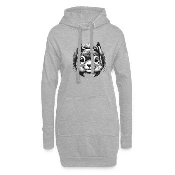 Schwarzes Eichhörnchen Nuss Tierliebhaber Design - Hoodie-Kleid - Grau meliert - Vorne