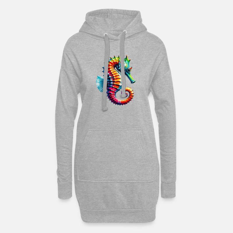 Seepferdchen - Hoodie-Kleid - Grau meliert