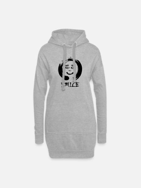 Enzo zen smiley Ensie Smile - Hoodie Dress - heather grey