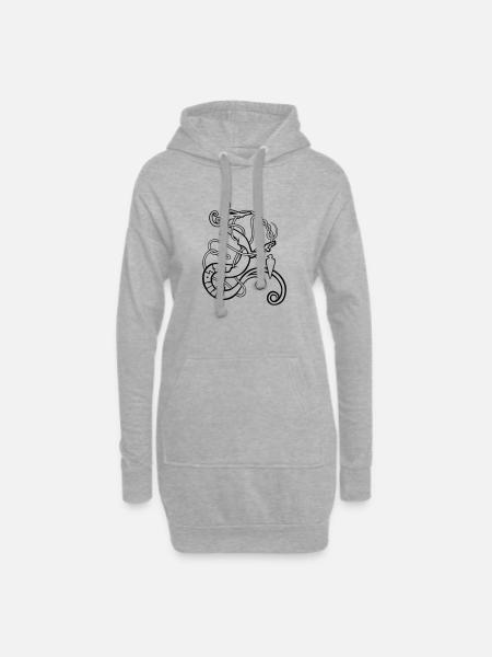Norse Serpents - Hoodie-Kleid - Grau meliert