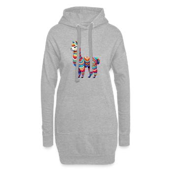 Alpaka - Hoodie-Kleid - Grau meliert - Vorne