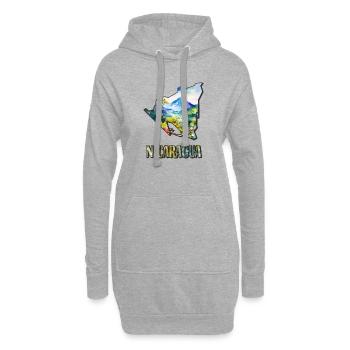 Aquarell Landkarte Nicaragua - Hoodie-Kleid - Grau meliert - Vorne