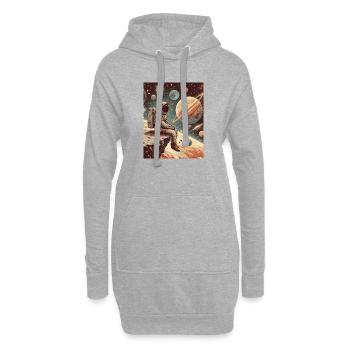 Ein Astronaut auf der Erkundung des Unendlichen, - Hoodie-Kleid - Grau meliert - Vorne