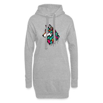 Wolf - Hoodie Dress - heather grey - Front