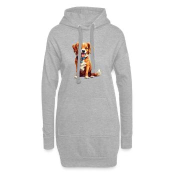 Hundebegleiter Verspieltes Geschenk Kind - Hoodie-Kleid - Grau meliert - Vorne
