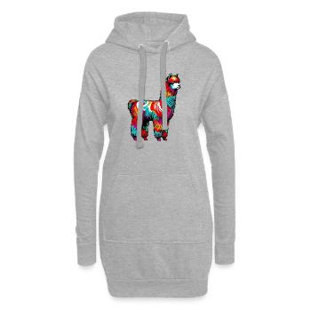 Alpaka - Hoodie-Kleid - Grau meliert - Vorne