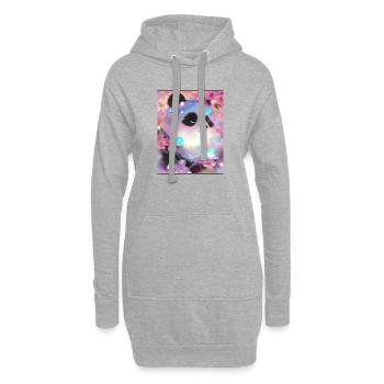 Panda Bild - Hoodie-Kleid - Grau meliert - Vorne