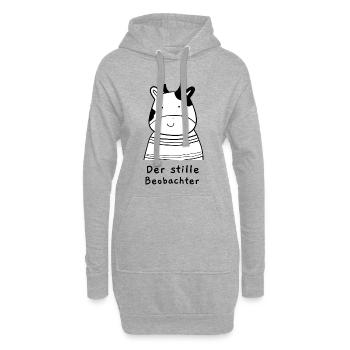 Der stille Beobachter - Hoodie-Kleid - Grau meliert - Vorne
