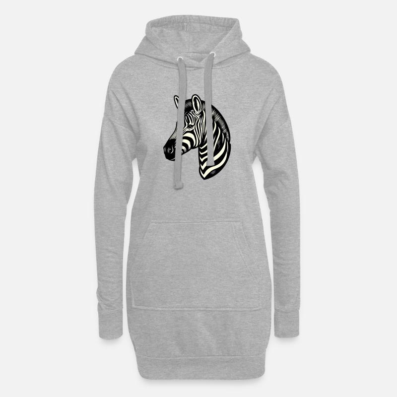 Zebra - Hoodie-Kleid - Grau meliert