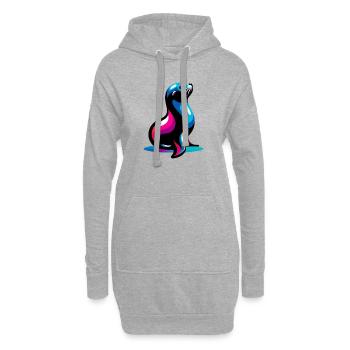 Phoque - Sweat-shirt à capuche long Femme - gris chiné - Devant