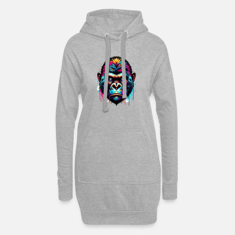 Gorilla - Hoodie-Kleid - Grau meliert