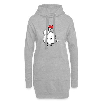 Un mouton pour Noël - Sweat-shirt à capuche long Femme - gris chiné - Devant