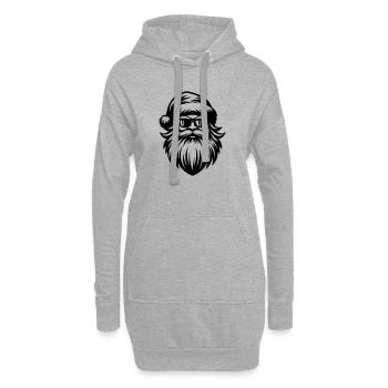 Weihnachtsmann im Chill-Modus - Hoodie-Kleid - Grau meliert - Vorne