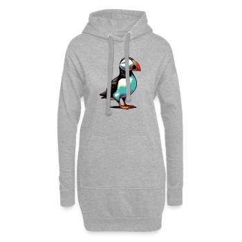 Papageitaucher - Hoodie-Kleid - Grau meliert - Vorne