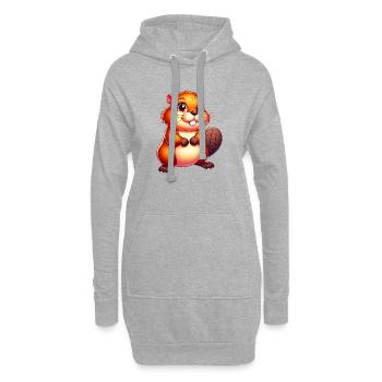 Castor - Sweat-shirt à capuche long Femme - gris chiné - Devant