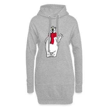 Ours polaire mignon - Sweat-shirt à capuche long Femme - gris chiné - Devant