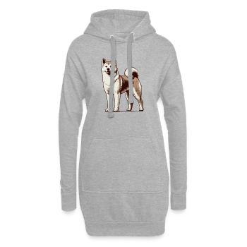 Akita - Sweat-shirt à capuche long Femme - gris chiné - Devant