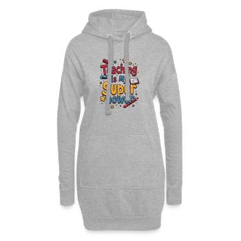 L’enseignement est mon superpouvoir - Sweat-shirt à capuche long Femme - gris chiné - Devant