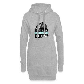 So haben wir früher Leute blockiert - Hoodie-Kleid - Grau meliert - Vorne