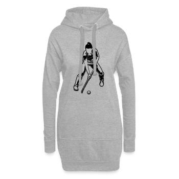 Feldhockeyspieler Mädchen - Hoodie-Kleid - Grau meliert - Vorne