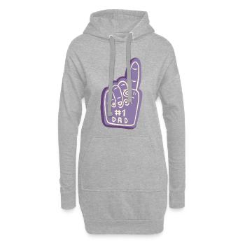 #1 Papa basé sur le design - Sweat-shirt à capuche long Femme - gris chiné - Devant